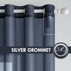 MIULEE Cortinas Transparentes de Color Liso de 182 Cm de Largo, Juego de 2 Paneles Elegantes Y Ligeras, con Ojales Que Filtran La Luz, Cortinas de Voile para Dormitorio Y Sala de Estar(137 Cm de Ancho