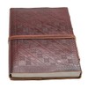 Crystalo - Handmade Leather Bound Notebook Journal with Embossed Om