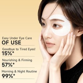 8 Pairs 5% PDRN Under Eye Patches, 6-in-1 Bio-Collagen 360° Eye Patches for puffy eyes, dark circles & Wrinkle | 2% Caffeine, Kojic acid, Retinol, Hya