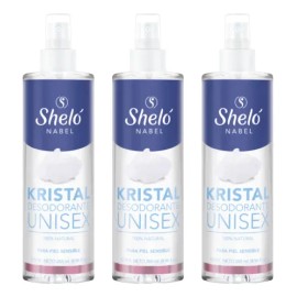 Kristal Desodorante Unisex Shelo Nabel® 265ml. 3 Pack Sin Aroma