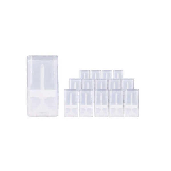 10PCS 15ml 0.5oz Clear Empty Plastic Oval DIY Lipstick Lip Balm Lip Gloss Tubes Deodorant Crayon Chapstick Tube Bottle Containers Oval Holder Case Pipe
