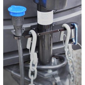 GR Innovations Chain Saver with PlugSaver and Tether | Black Anodized Aluminum Tongue Jack Trailer Towing Organizer Kit | Essential RV Accessory | Easy Chain & Harness Storage | Made in USA
