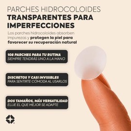 Parches para Acné 108 Pack – Parches Hidrocoloides Transparentes para Granos y Espinillas, Absorbentes y Protectores – Tratamiento Antiimperfecciones 