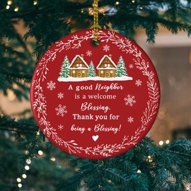 Neighbor Christmas Ornament Neighbor Gifts, Neighbor Ornaments 2024 Neighborhood Christmas Ornaments, Neighbors Hanging Ornaments Love for Friend Family Neighbors Gift Decoration