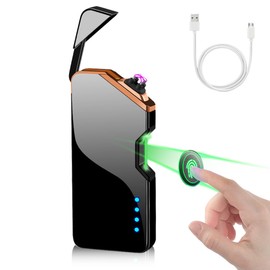 Gohytal Elektro Feuerzeug Vatertagsgeschenk für Papa Männer, Lichtbogen Feuerzeug, USB Aufladbares Lichtbogen Feuerzeug mit Batterieanzeige Winddicht Plasma Feuerzeug Geburtstag Geschenk für Papa Mann