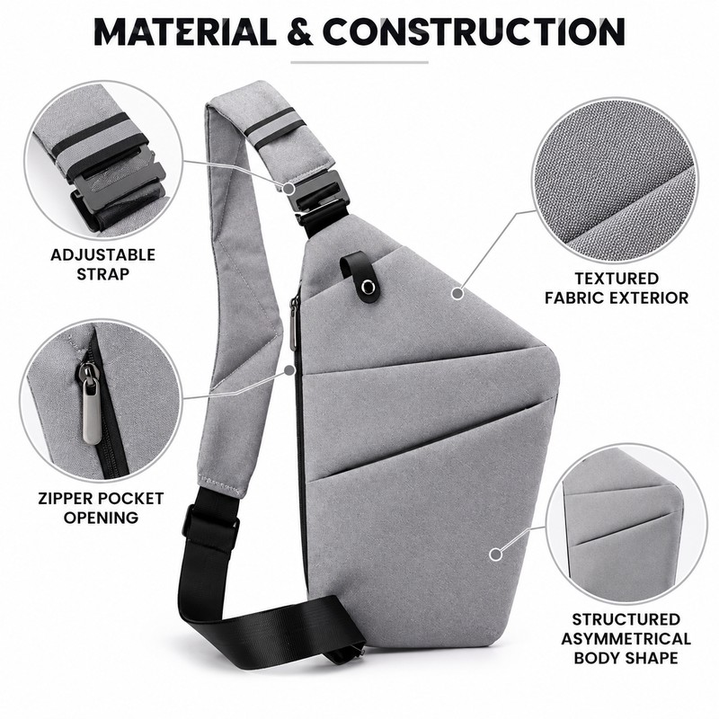 Ultra-Thin Crossbody Chest Bag for Daily Carry – Soft Sling
