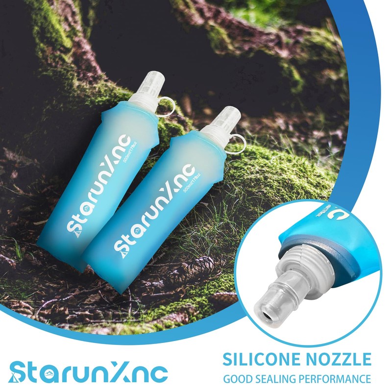 StarunXnc Portable Sports Water Bottle with Dust Cover Silicone Bite