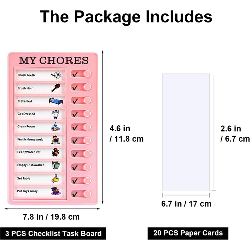 3 TO DO List Checklist, BetterJonny Chore Chart with Notepad