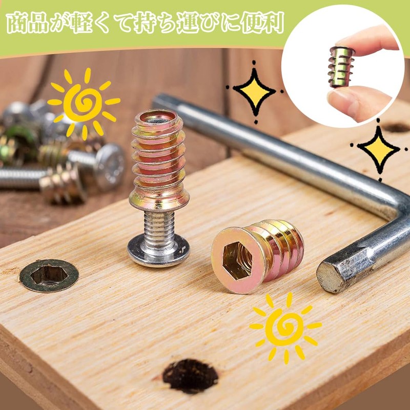 Insert Nuts Zinc Alloy Hex Nuts Hex Drive Head Nuts