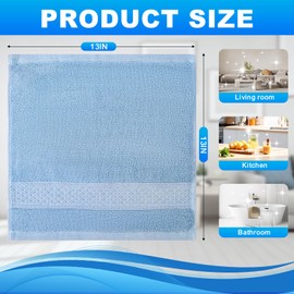 INFICRIME 6 Pack 100% Cotton Wash Cloth, 13x13 Inch Highly Absorbent and Soft Feel Fingertip Towels, Machine Washable Washcloths for Bathroom, Gym, Hotel, Spa and Kitchen, 6 Colors