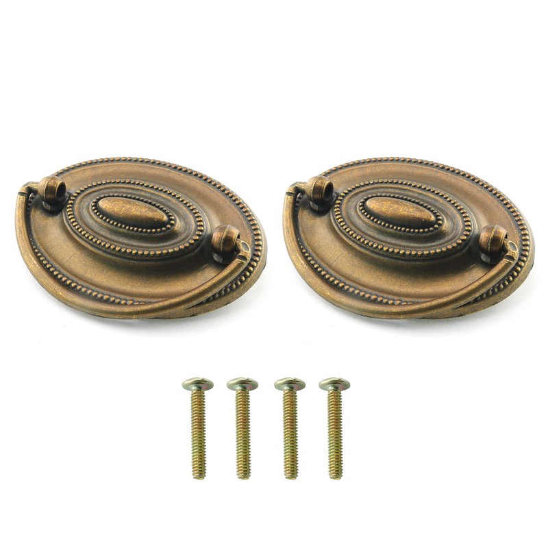 HJGarden 2PCS Antique Cabinet Handle, Retro Distressed Drawer Pull, Drop