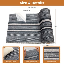 20 Pieces Boho Disposable Table Runners Roll 12x72 Inch, Non-Woven Waterproof Runners with Tear Line, Bohemian Decor for Wedding, Party, Events, Rustic Table Decorations Supplies (Burlap)