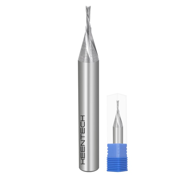 KEENTECH 1/4" Shank Downcut 2 Flute Flat Tip Sprial Router