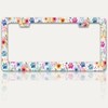 Dog Paw Print Flowers License Plate Frame Pet License Plate