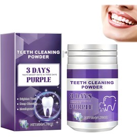 V34 Polvo Corrector Morado Blanqueador de Dientes Blanquear Dientes Polvo Morado Blanqueador de Dientes, para Contra los Dientes Amarillos, para Todo Tipo de Dientes