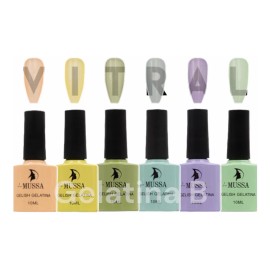 Mussa Gama De Gel Uv Efecto Vitral Gelatina X 6 Piezas Para Uñas