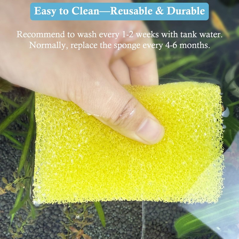 VILLNO 4PCS Aquarium Filter Sponge Replacement for 8W 400LPH Aquarium