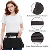 3PCS Server Apron, Black Waitress Apron Short Half Waist Aprons
