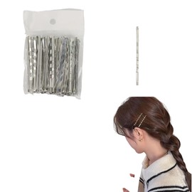 QEZEZA Bangs, Set of 50, Girls, Hairpins, Stylish, Hair Pin Set, Hair Bundles, Arrangement Pins, Hair Clips, Cute, Women's Styling Tool Accessories (Silver + Wave Design)