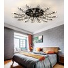 Modern Crystal Ceiling Light Fixture,Semi Flush Mount Chandeliers,Crystal Leaf Ceiling