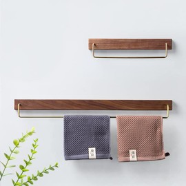 Usumairu Towel Hanger, Face Towel Hanger, Brass, Natural Wood, Washroom, Wall, Toilet, Wood, Simple, Vintage Style, Impact Resistant, Rust Resistant, Scandinavian Hanger, Wall Scandinavian Style, Stylish, Living Alone, Housewarming Gift, Towel Holder, Fo