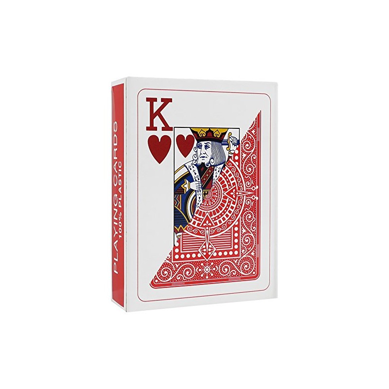Modiano 300546 Texas Poker Jumbo PVC Red Cards