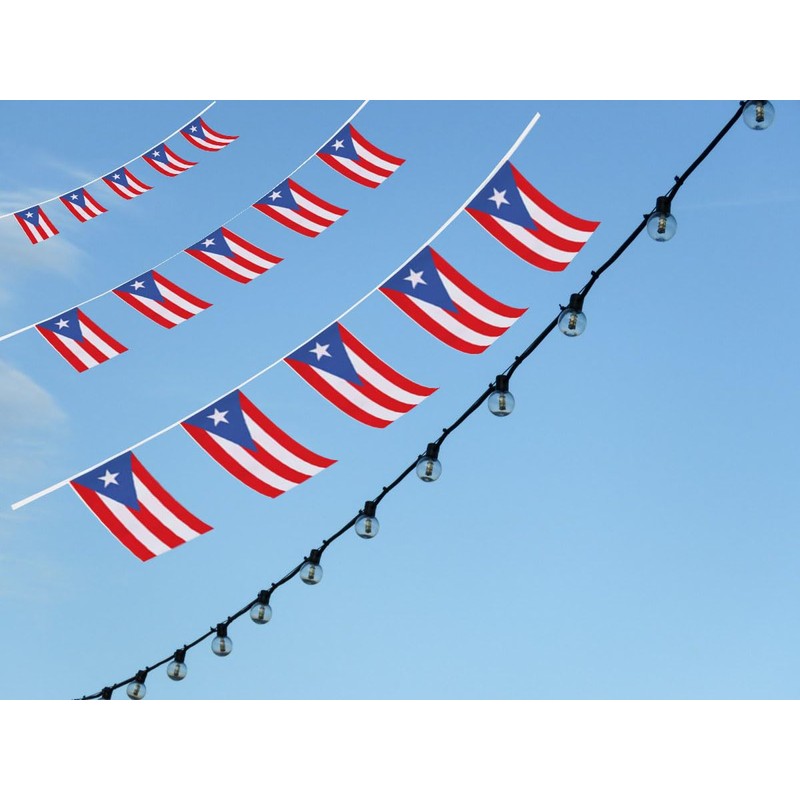 FFILL Puerto ricans Banner Flag String,Puerto Rico Mini Flag Small