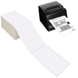 9527 Product 4 x 6 Thermal Labels - Pack of 100 Fanfold Labels for Direct Thermal Printer, White Perforated Shipping Label,100 Label per Stack,1 Stack