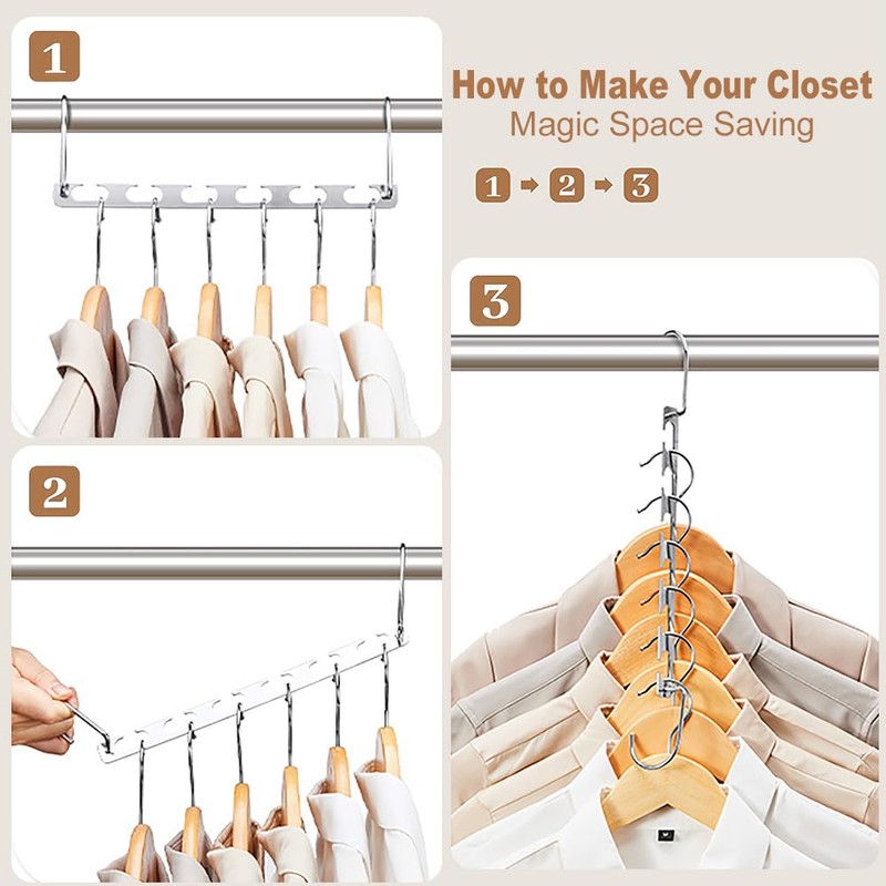 Lighterday 10 Pcs Space Saving Hangers,Magic Hangers Space Savers,Wardrobe Space
