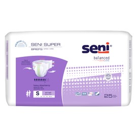 Seni Super Adult Incontinence Brief S Heavy Absorbency Breathable, S-SM25-BS1, Heavy, 50 Ct