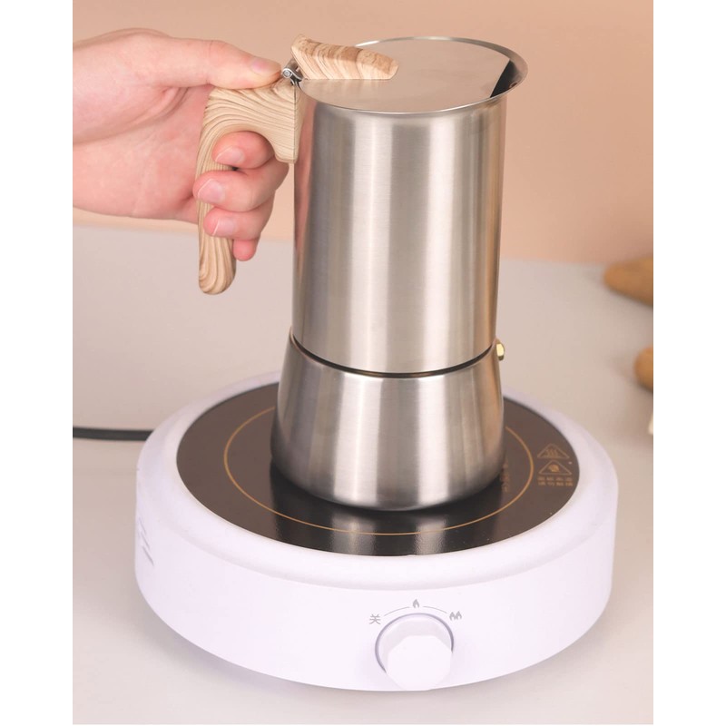 Sivaphe4 cups Stainless Steel Stovetop Espresso Coffee Maker | Induction