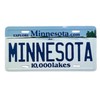 Small Minnesota License Plate Magnet, Collectible State Souvenir, 3.5 x