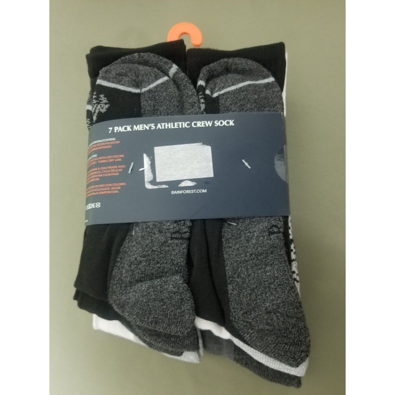 rain forest New Rainforest Mens 7 Pack Athletic Crew Socks.