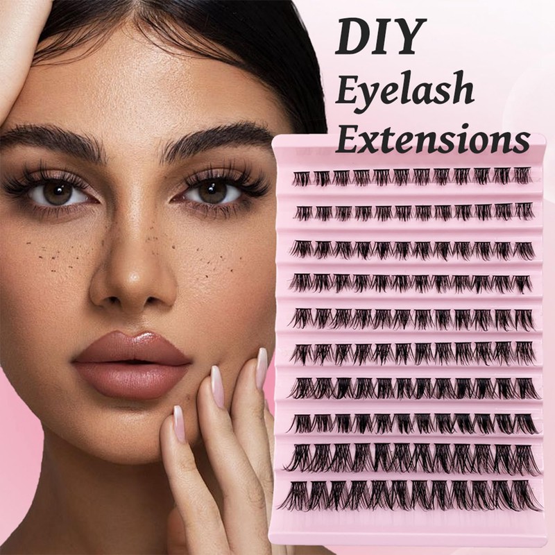 GGOKOK Lash Clusters Wispy DIY Lash Extension 8-16mm Eyelash Clusters