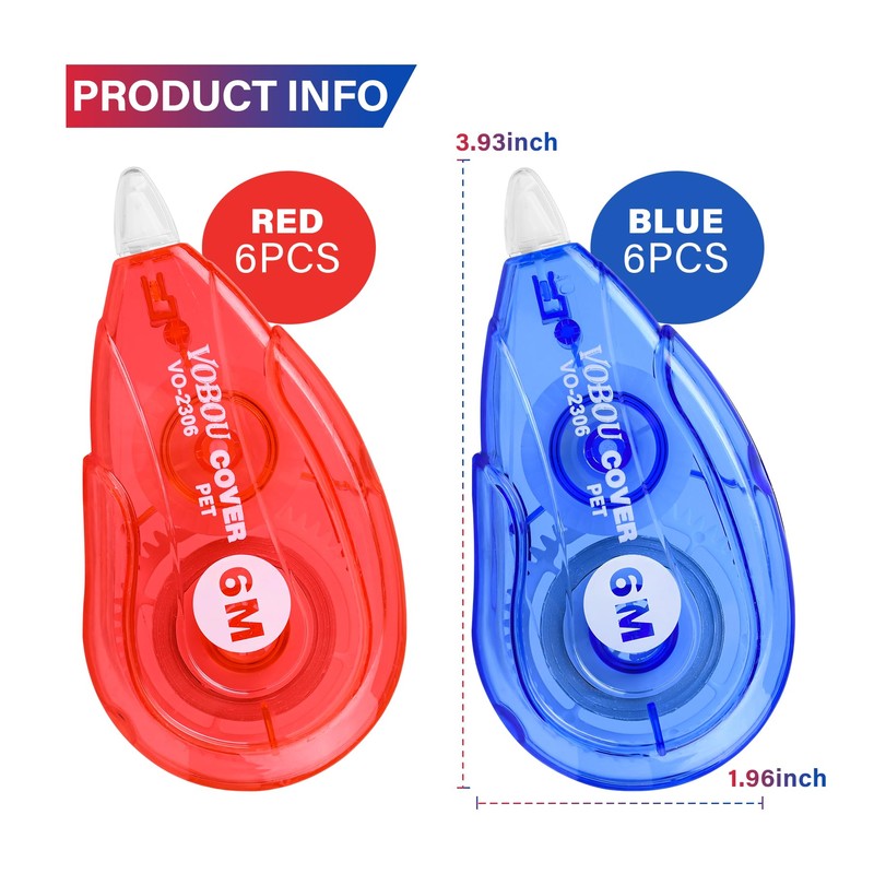 Vobou White Correction Tape, Easy To Use Applicator for Instant
