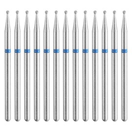 sourcing map 13pcs 120-140 Grits Diamond Grinding Bit 1mm Ball Head 2.35mm Shank 1mm Length Stone Sanding Drill Bits Rotary Tool for Ceramic Glass Nails Grinding Polishing