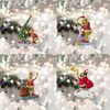 Grinch Christmas Ornament Decorations, 8PCS Stocking Cap Funny Santa Ornament