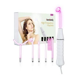 Varita facial de alta frecuencia/máquina con 5 piezas de argón herramienta para el cuidado de la piel para reducir las arrugas y apretar la piel.