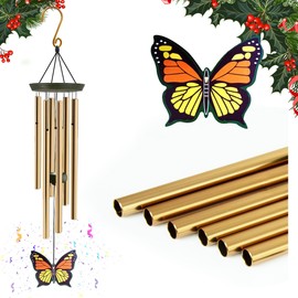 JZSTOM Memorial Wind Chimes Butterfly 32” Deep Tone in Memory of Loved One Father Mother Sympathy Gift for Outside Decor Patio Garden