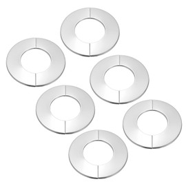 PATIKIL Wall Split Flange 2.9" (73mm),6 Pcs Stainless Steel Round Self-Adhesive Escutcheon Plate Plumbing Wall Cover for Kitchen Bathroom Arm Pipe Faucet Decoration, Silver