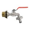 Solid brass water butt/rain barrel/tank threaded outlet adaptor/connector with 2