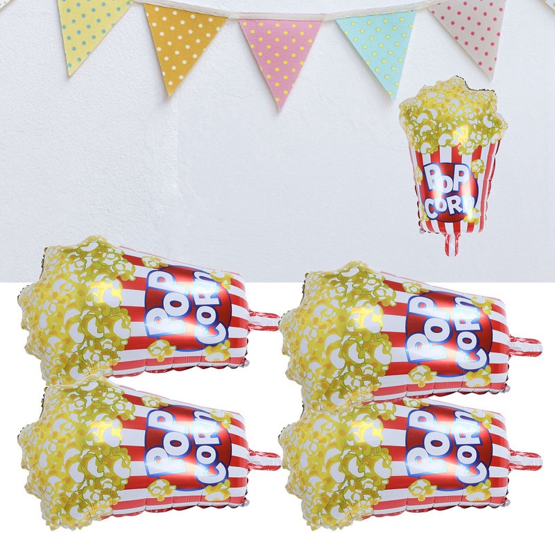 10pcs Popcorn Party Balloons Reusable Movie Theme Party Decoration Balloons
