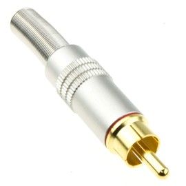 kenable RCA Phono Solder Plug Gold All-Metal Contacts for Audio Cables RED