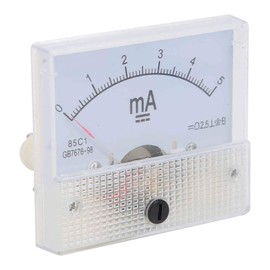 Ammeter DC 0-5mA Rectangle Analog Current Panel Pointer Type Ampere Tester Meter Vertical Installation