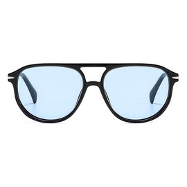 JCTAIFOO Retro Round Sunglasses for Women Men Vintage Fashion Oval Large Frame Glasses, Black/blue