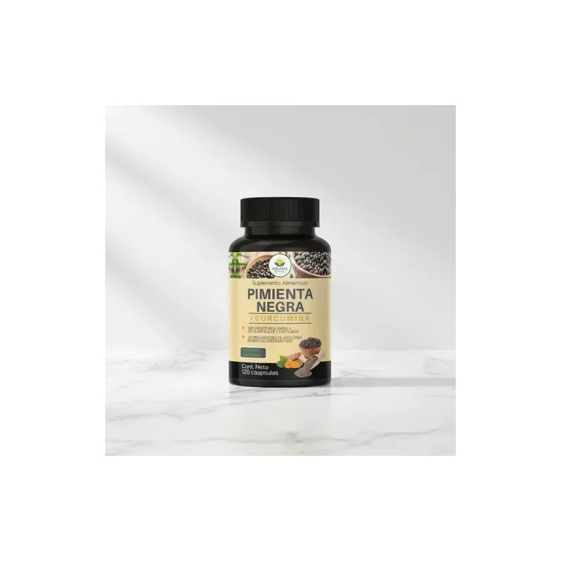 Pimienta Negra + Curcumina Suplemento Alimenticio 120 Caps Sin Sabor