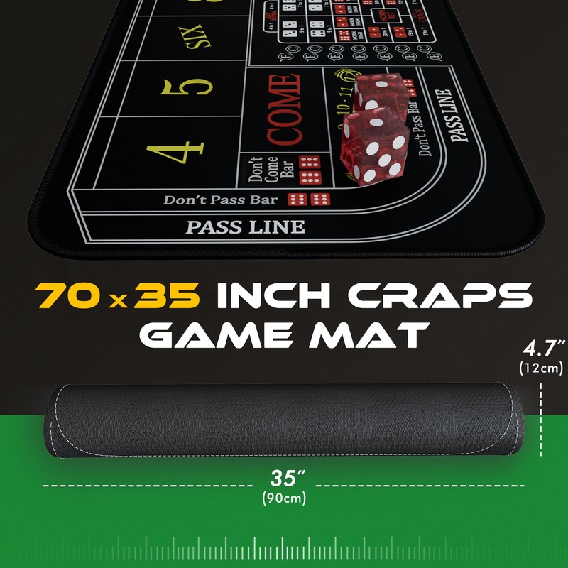 iEsstros Craps Table Top Set Craps Mat 70" x 35"