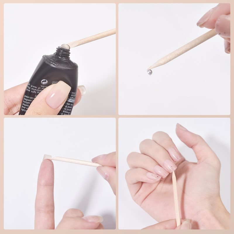 siyuwuro 5PCS Orange Wood Nail Sticks Double Sided Cuticle Pusher