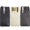 CALFOVERA 3 Pieces 3 Colours Pen Bag Made of PU