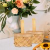 Happyyami 4pcs Flower Baskets Mini Woven Baskets with Handles Rustic